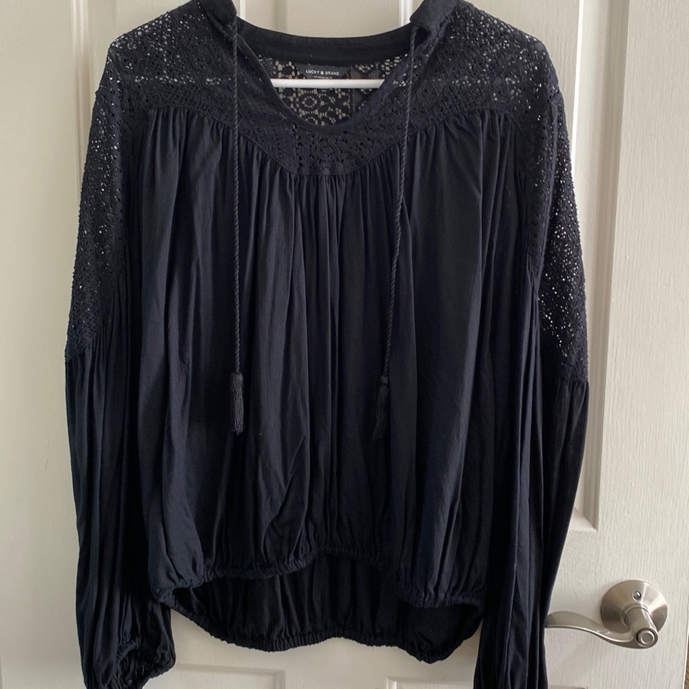 Lucky brand tunic with tassels. Size medium
